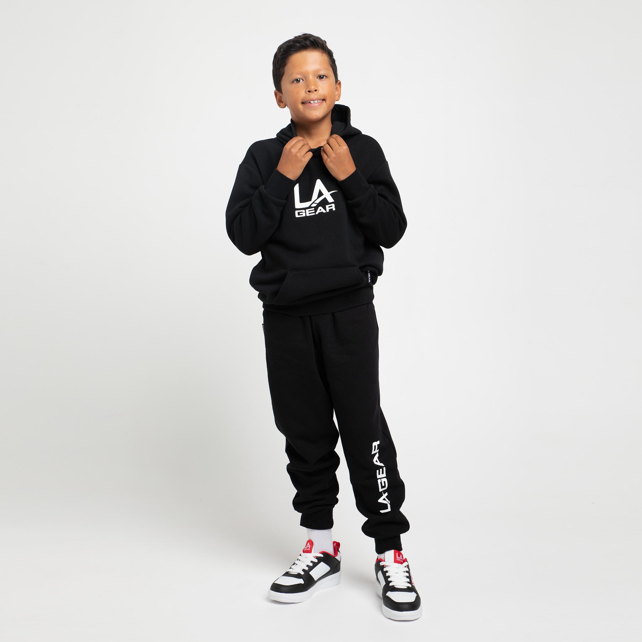 BOYS CORE FLEECE TRACK PANT BLACK LA Gear Australia