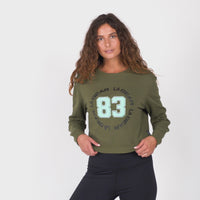 WOMENS CROPPED CREW FLEECE TOP