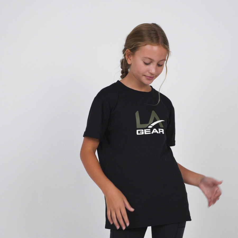 GIRLS CORE LOGO TEE BLACK