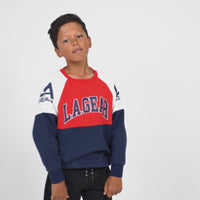 BOYS FASHION PANNELLED CREW FLEECE TOP