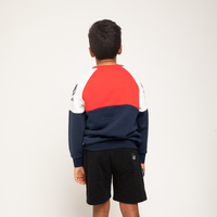 BOYS FASHION PANNELLED CREW FLEECE TOP