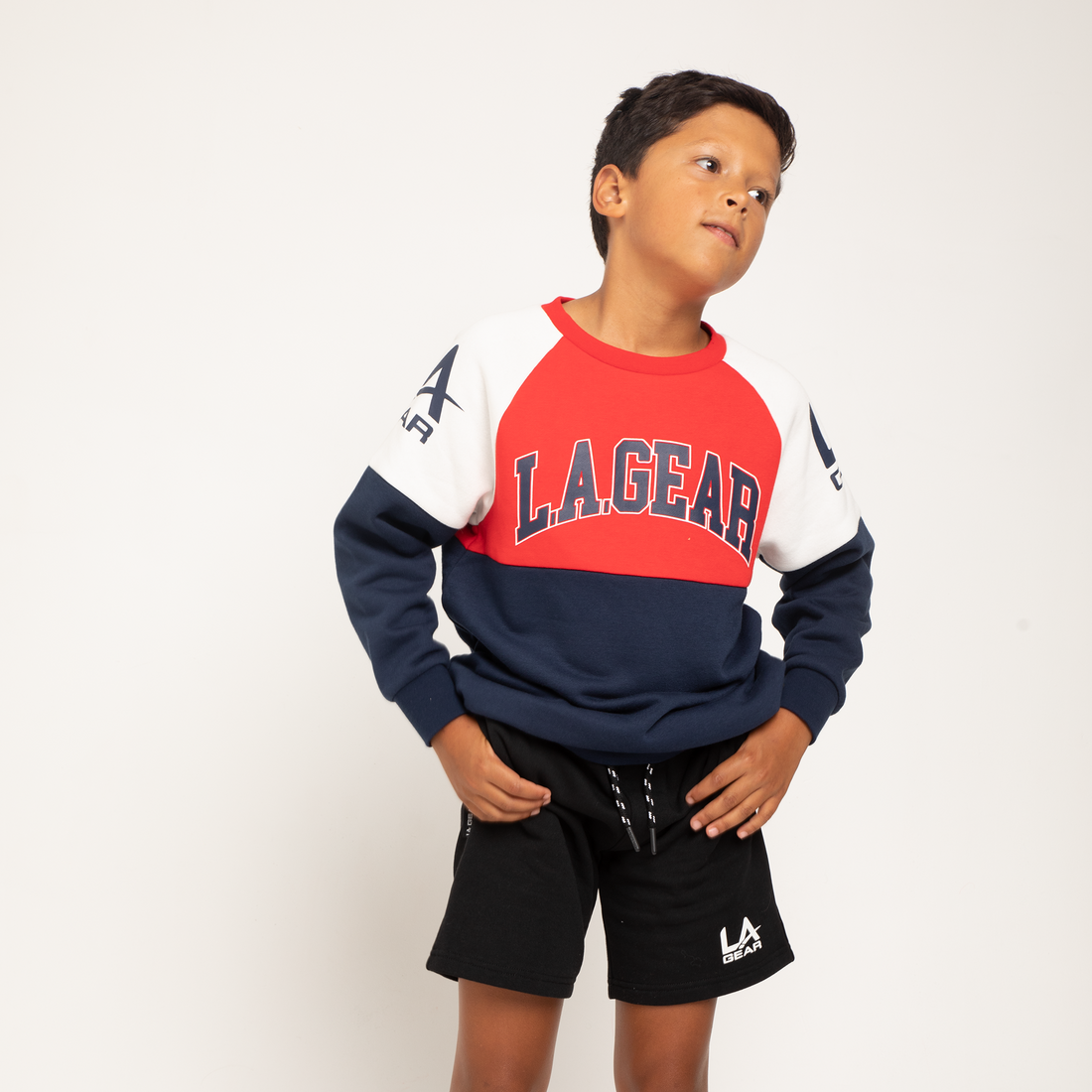 BOYS FASHION PANNELLED CREW FLEECE TOP