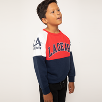 BOYS FASHION PANNELLED CREW FLEECE TOP