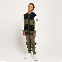 BOYS FASHION PANNELLED ZIP THROUGH HOODIE