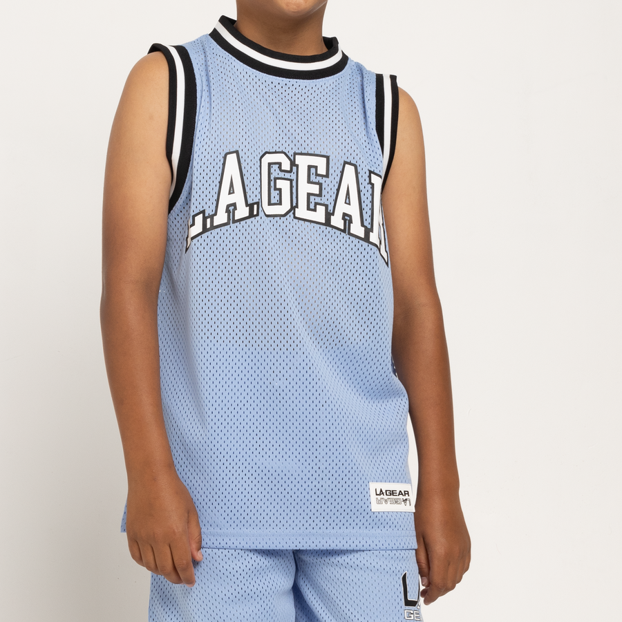 BOYS BASKETBALL SINGLET SLATE BLUE