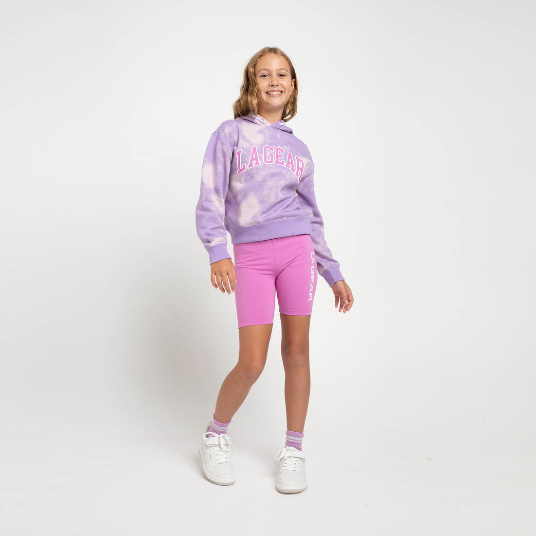GIRLS CROPPED MARBLE HOODIE