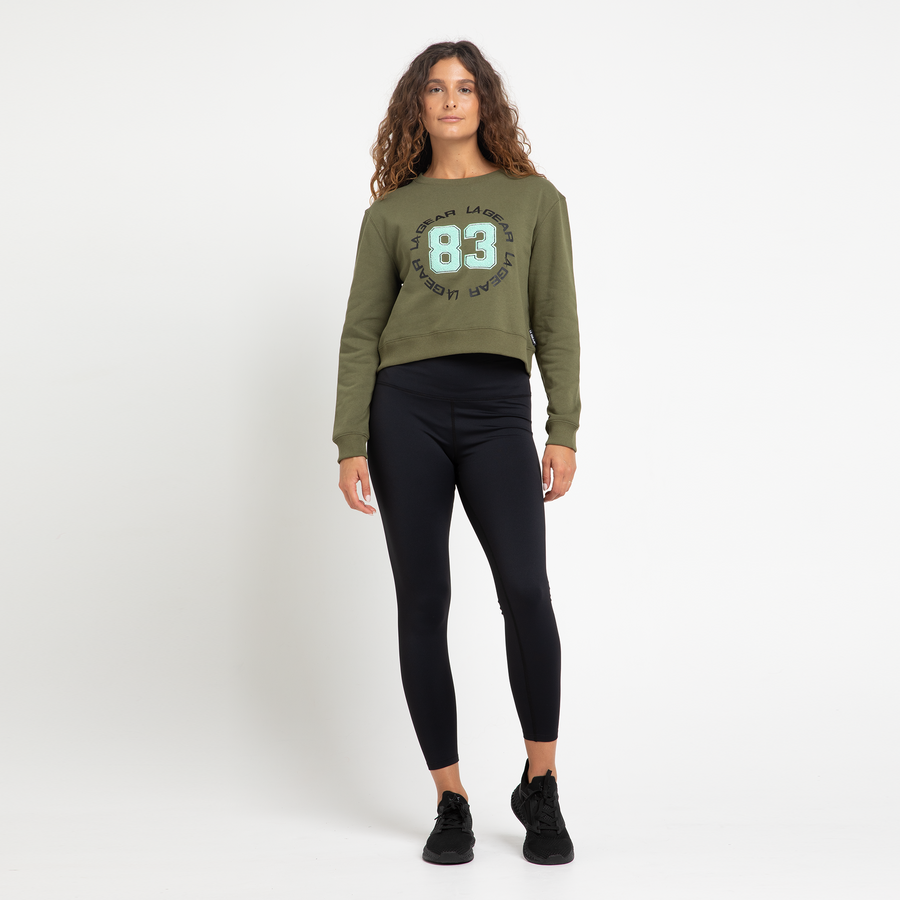 WOMENS CROPPED CREW FLEECE TOP