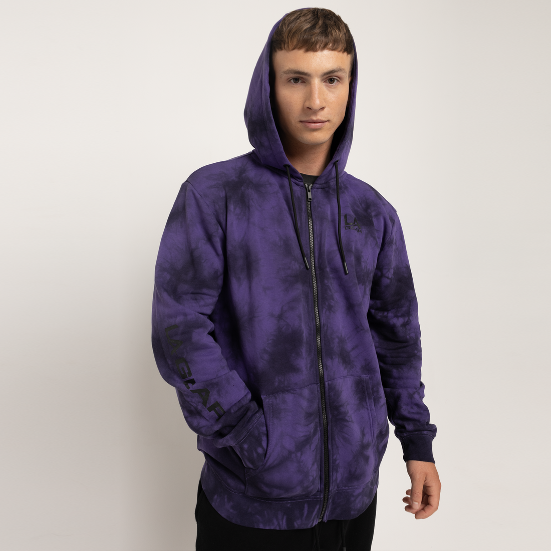 MENS MARBLE ZIP THROUGH HOODIE