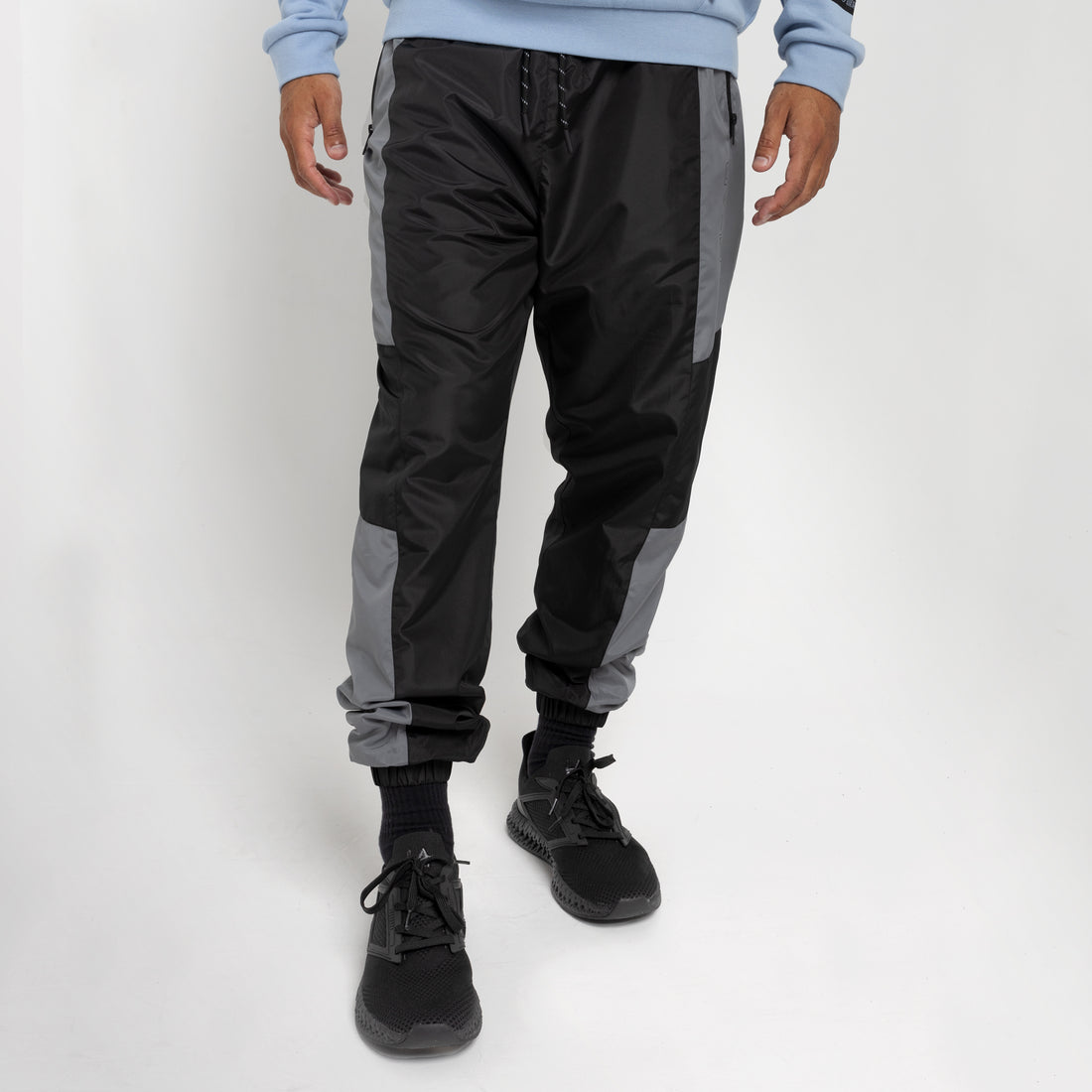 MENS CONTRAST TRACK PANT BLACK