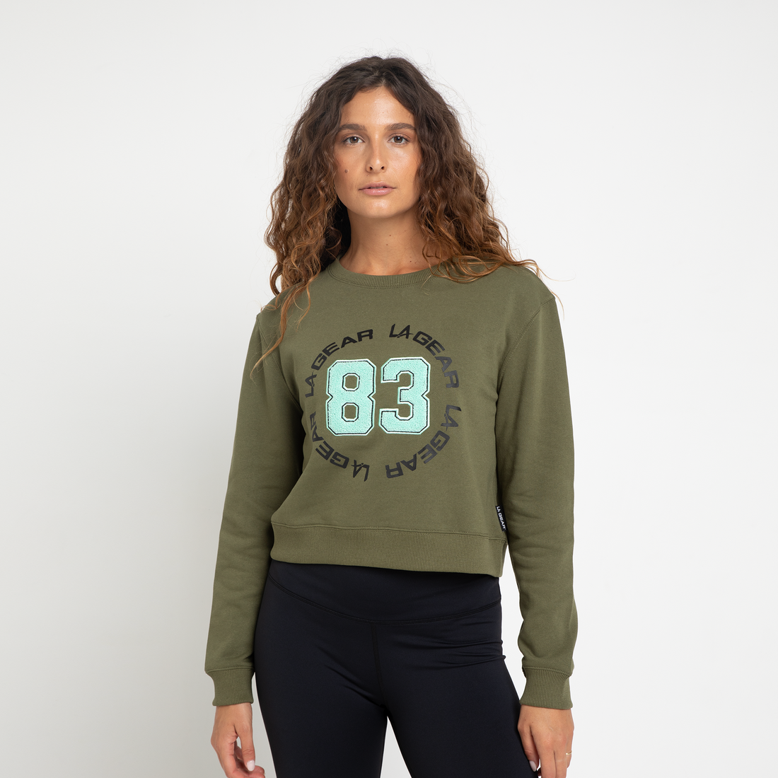 WOMENS CROPPED CREW FLEECE TOP